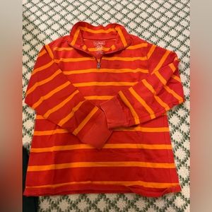 L.L Bean pullover orange/red stripped M size 10-12